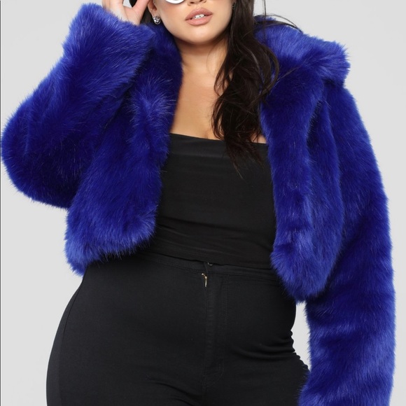 Jackets & Blazers - Navy fur jacket 💙💙💙 Fits like 1X